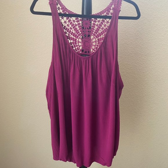LANE BRYANT  Purple/ Dark Pink, Lace Back Tank Top, 24 - Picture 1 of 6